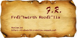 Frühwirth Rozália névjegykártya