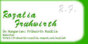 rozalia fruhwirth business card