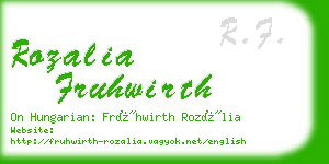 rozalia fruhwirth business card